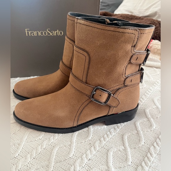 Franco Sarto Shoes - Franco Sarto Taupe Suede Zip-up Boots Women’s Size 8